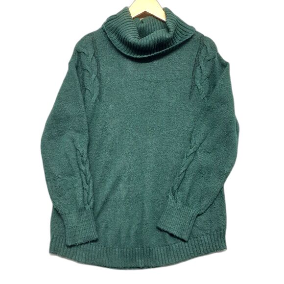St. John's Bay Women's Green Cowel Neck Sweater Size Small - Picture 1 of 8